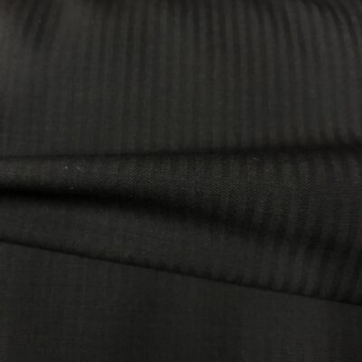 SAL24 - Ultrafine S120 Black Self Stripe All Wool