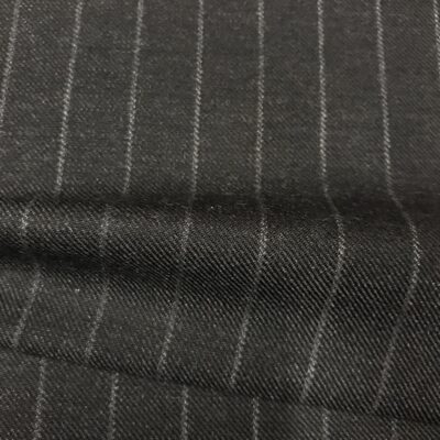SAL36 - Pure New Wool Dark Grey W/ Chalk Stripe