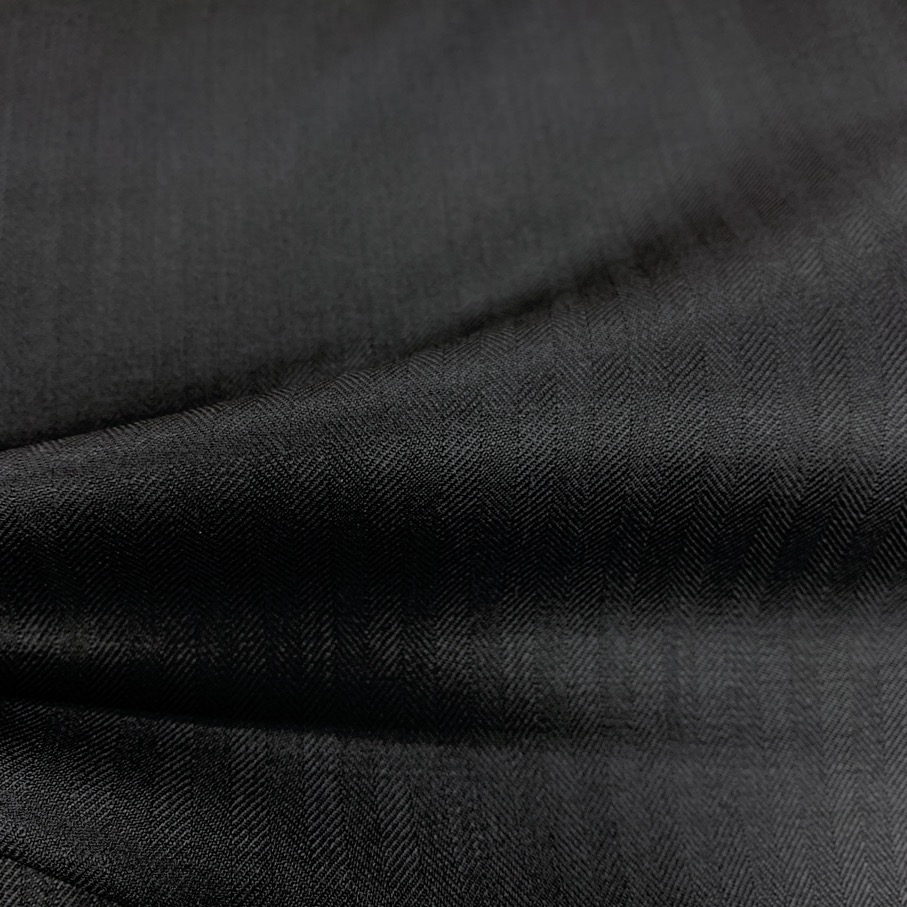H8703 - Black Herringbone - 285 Grams / 10 Oz - Huddersfield Textiles