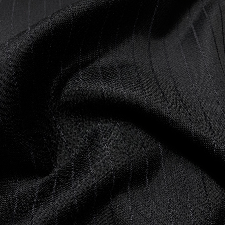 H8710 - Black Self Stripe - 285 Grams / 10 Oz - Huddersfield Textiles