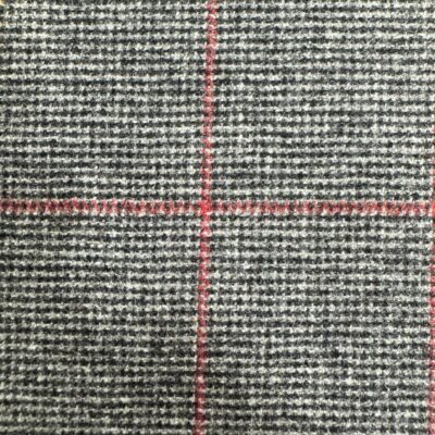SAL282 - LIGHT GREY W/ RED CHECK FLANNEL (360 Grams / 13 oz)