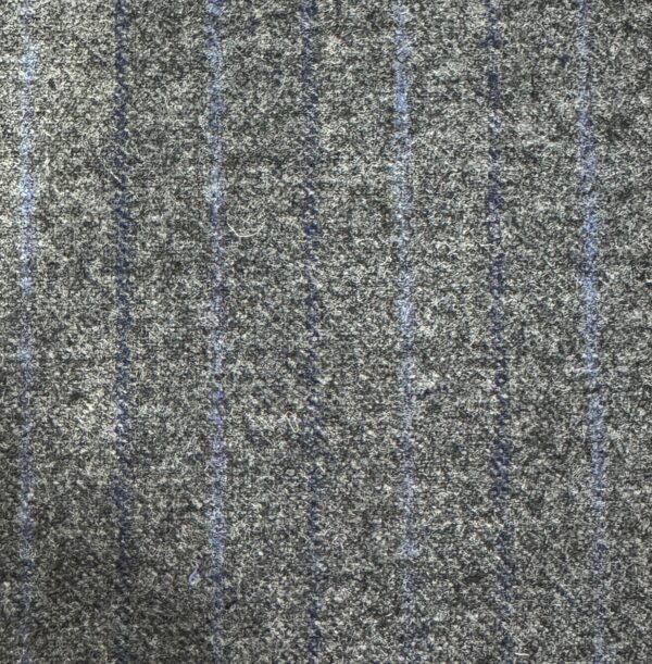 SAL287 - GREY W/ BLUE STRIPE FLANNEL (360 Grams / 13 oz)