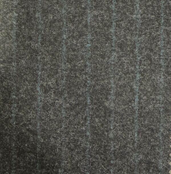 SAL296 - CHARCOAL W/ TEAL STRIPE FLANNEL (360 Grams / 13 oz)