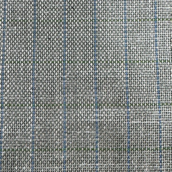 SAL310 - GREEN/BEIGE W/ BLUE & GREEN OVERCHECK SUPER 120' W/ SILK, MOHAIR & LINEN (280 Grams / 10 oz)
