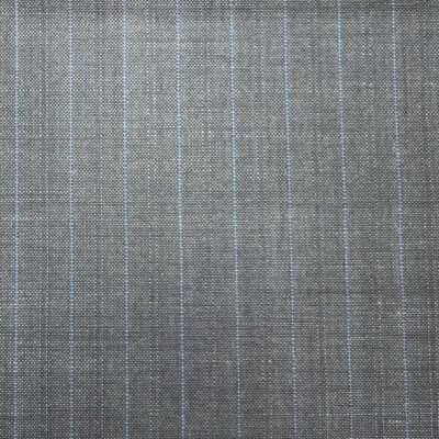 SAL323 - GREY W/ BLUE STRIPE SUPER 120' & MOHAIR (220 Grams / 7.5 oz)