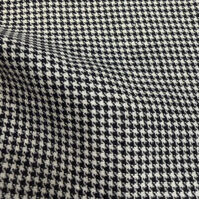 SAL333 - BLACK & WHITE HOUNDSTOOTH 30% WOOL 70% LINEN (240 Grams / 8.5 oz)